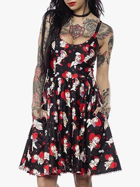 Sourpuss Kewpids Sweets Dress NWT XL Retro Rockabilly Cupid